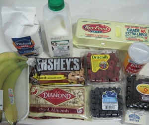 BANANA TRIPLE BERRY ALMOND CHOCOLATE CHIP CUPCAKES INGREDIENTS